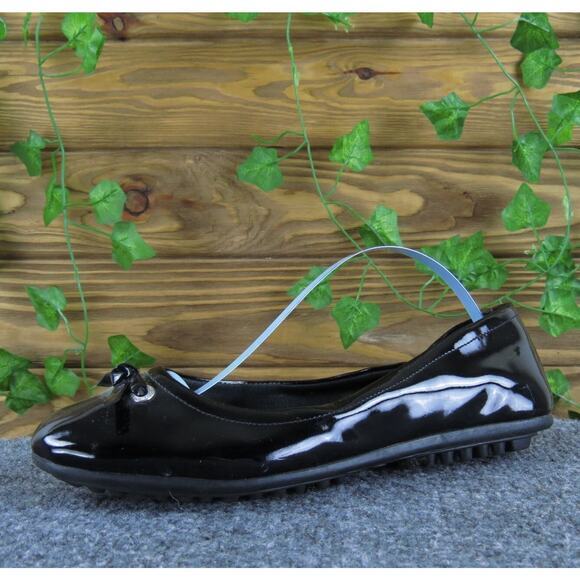 Cole Haan Women‎ Bow 1928 Driving Moccasins Black Patent Leather 6 Medium Used - Picture 1 of 5